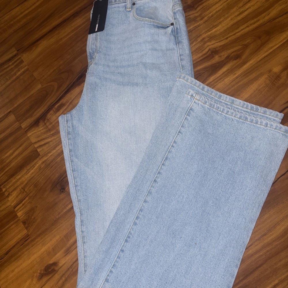 Fashion Nova Light Blue Straight Leg Jeans. SZ 15 NWT - Picture 8 of 9
